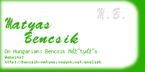 matyas bencsik business card